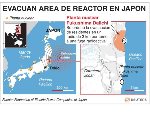 Crece nivel radiación en planta nuclear de Japón Crece nivel radiación en planta nuclear de Japón