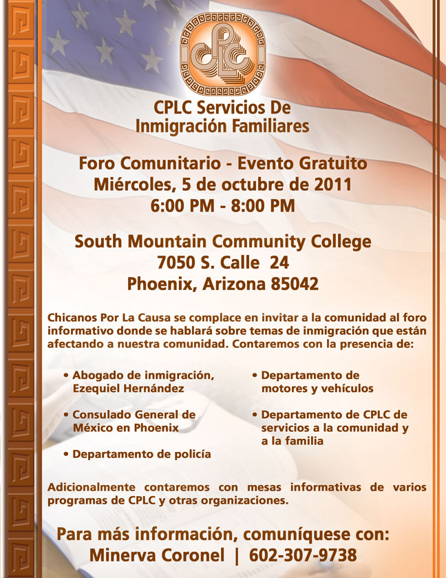 CPLC ofrecerá Foro Comunitario sobre inmigracón CPLC ofrecerá Foro Comunitario sobre inmigracón