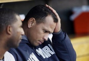 Foto de archivo del 18 de octubre de 2012 del jugador de los Yanquis de Nueva York, Alex Rodríguez. Infomes de prensa del 29 de enero de 2013 vinculan a Rodríguez con la compra de fármacos para mejorar el rendimiento en una clínica en el sur de la Florida. (AP Photo/Paul Sancya, File)