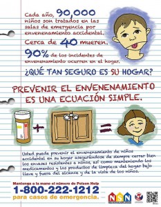 Cada año, 90,000 niños son tratados en las salas de emergencia por envenenamiento accidental. Cerca de 40 mueren.