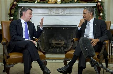 Santos agradece Obama apoyo a negociación con FARC Santos agradece Obama apoyo a negociación con FARC