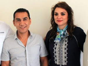 El entonces alcalde de Iguala, México, José Luis Abarca y su esposa Maria de los Angeles Pineda el 3 de julio de 2014 (AFP | Jesus Guerrero)