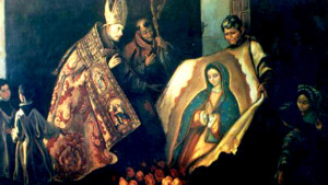 En la última de las apariciones, para convencer al incrédulo obispo, quedó estampada la imagen de la Virgen en la tilma (una especie de poncho) que usaba Juan Diego, la cual se guarda celosamente en la Basílica.
