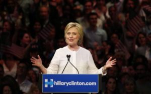 Hillary Clinton speaks during her California primary night rally held in Brooklyn of New York, June 7, 2016. REUTERS/Lucas Jackson