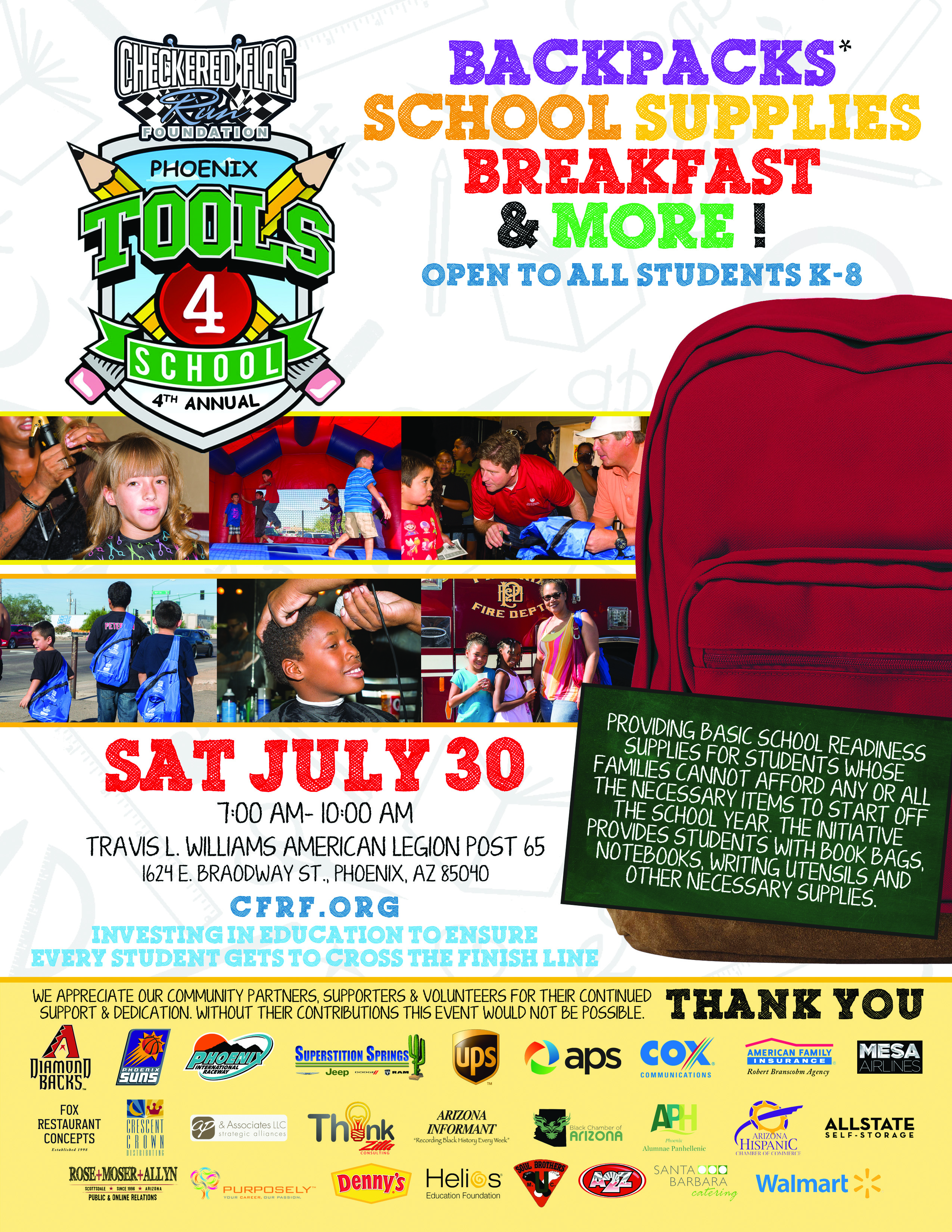 Feria de regreso a la escuela “Phoenix Tools for School”, este sábado 30 de julio Feria de regreso a la escuela “Phoenix Tools for School”, este sábado 30 de julio