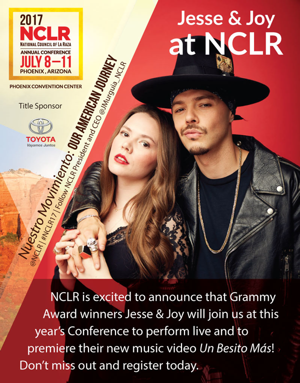 Jesse & Joy presentarán por primera vez el video del tema “Un besito más”, en el marco de la conferencia de NCLR 2017 Jesse & Joy presentarán por primera vez el video del tema “Un besito más”, en el marco de la conferencia de NCLR 2017