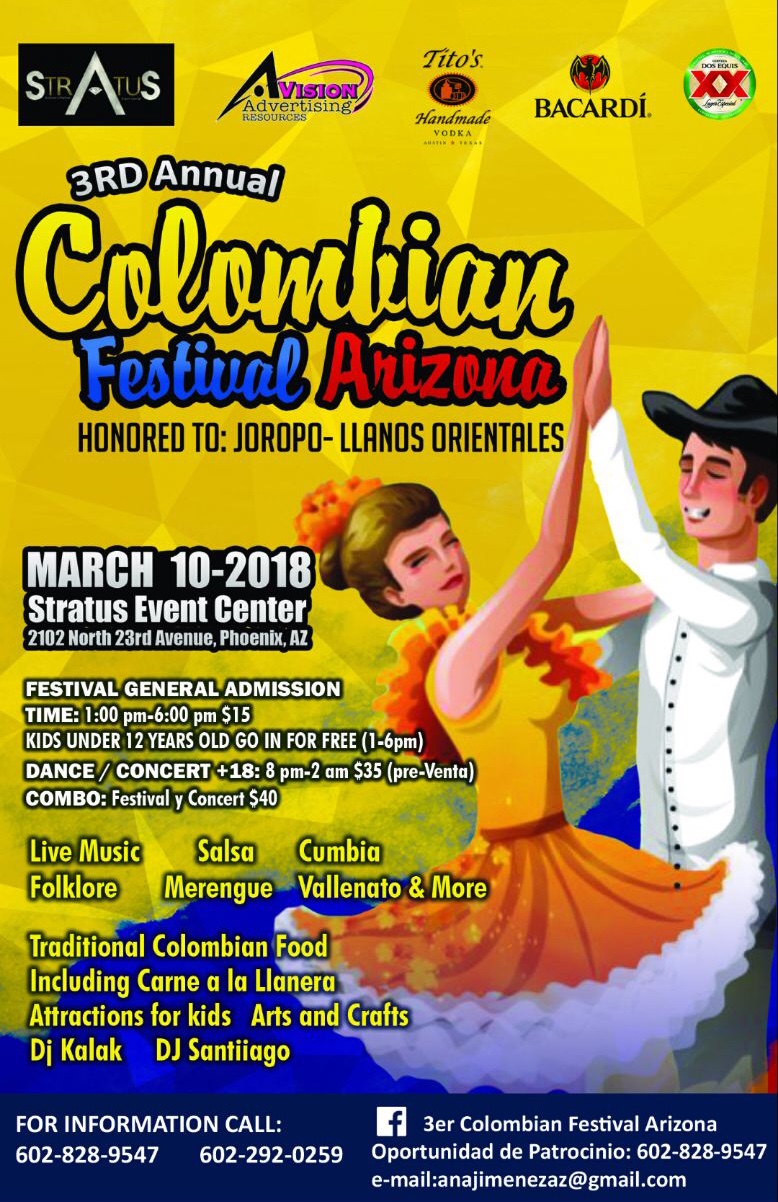 EVENTO LOCAL: 3er Festival Colombiano en Arizona EVENTO LOCAL: 3er Festival Colombiano en Arizona