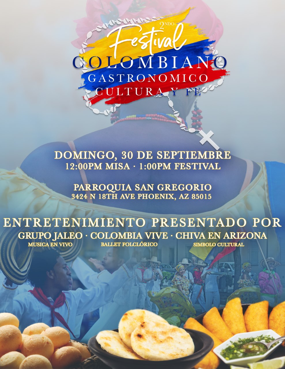 Parroquia San Gregorio y el Padre Andrés Arango invitan a la celebración Del 2NDO Festival Gastronómico Colombiano: Cultura y Fe Parroquia San Gregorio y el Padre Andrés Arango invitan a la celebración Del 2NDO Festival Gastronómico Colombiano: Cultura y Fe